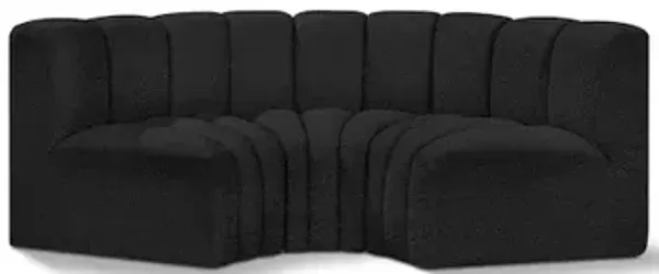 Meridian Furniture Arc Black Boucle Fabric Modular Sofa