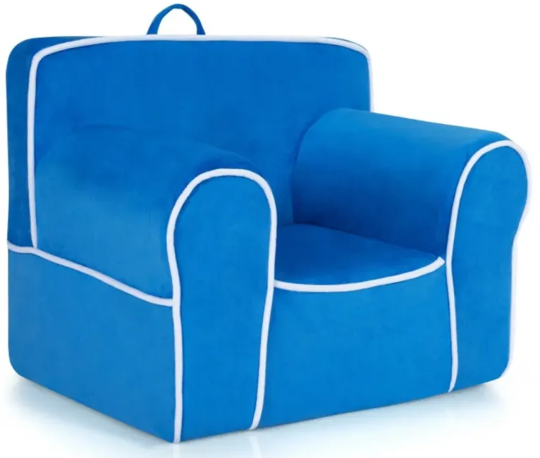 Upholstered Kids Sofa with Velvet Fabric and High-Quality Sponge