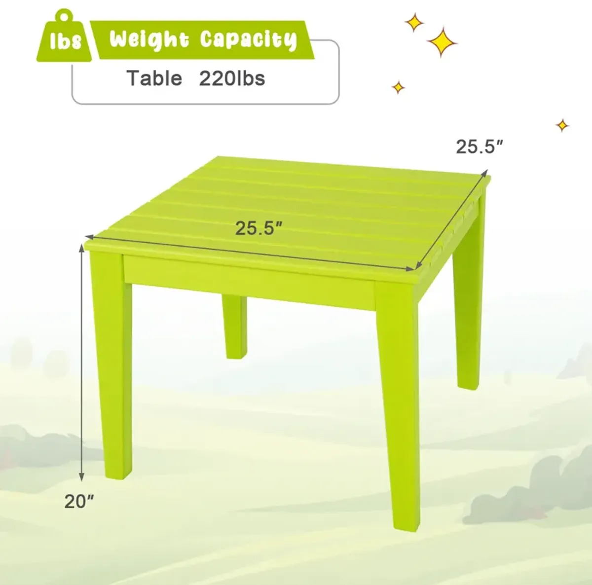 25.5 Inch Square Kids Activity Play Table