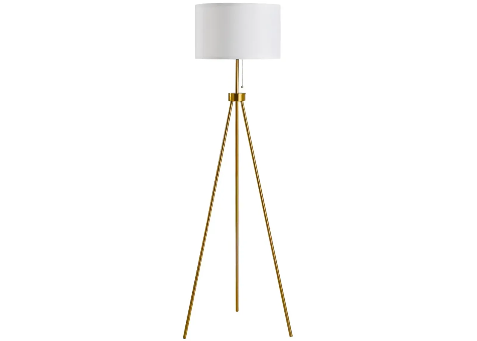 Gold Tripod Elegance: 59.75" Floor Lamp with Fabric Shade