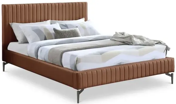 Meridian Furniture Gallo Cognac Vegan Leather Full Bed
