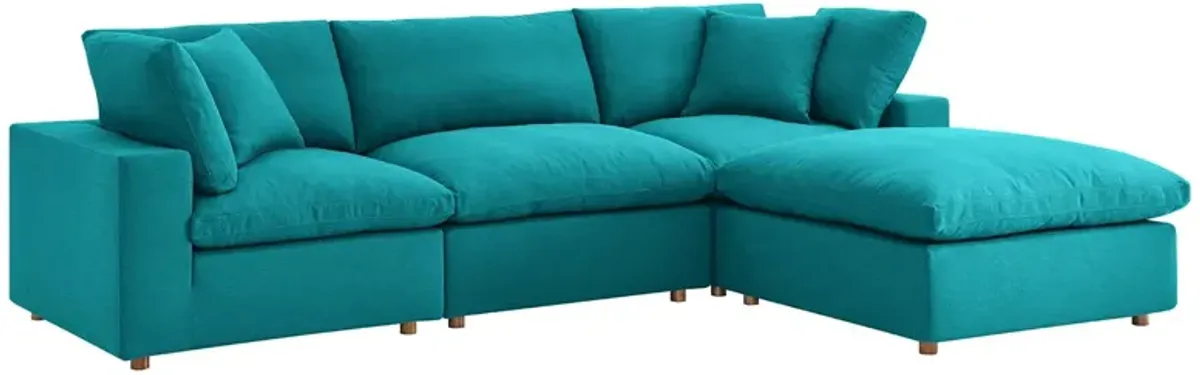 Commix Down Filled Overstuffed 4 Piece Sectional Sofa Set