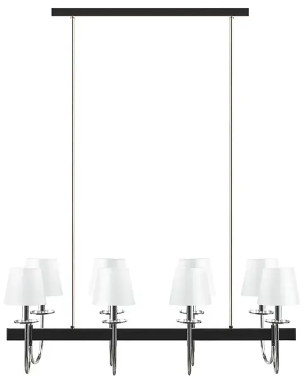 Gracie Mills Murillo 8-Light Rectangular Chandelier with Drum Shades