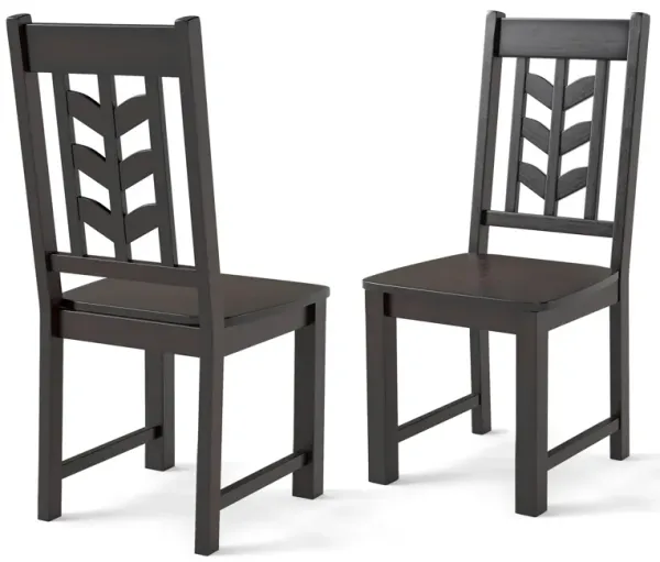 Wooden Kitchen Side Chairs Set of 2 – Durable Rubber Wood Frame