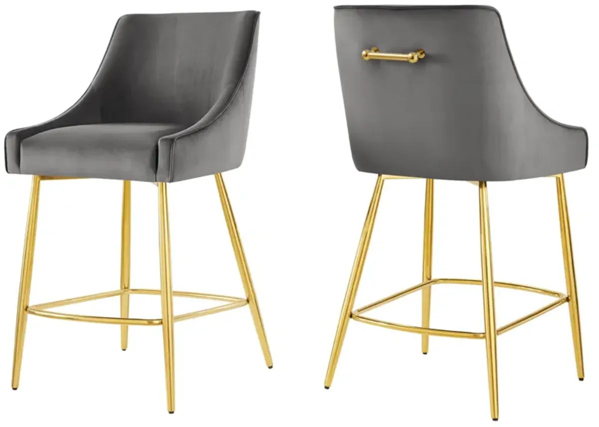 Stunning Discern Velvet Counter Stools - Set of 2