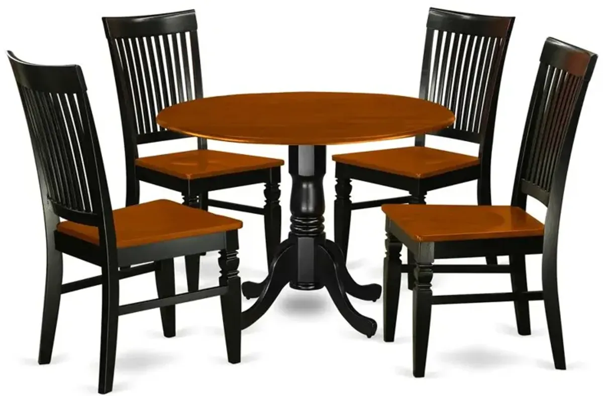 Dining Room Set Black & Cherry, DLWE5-BCH-W