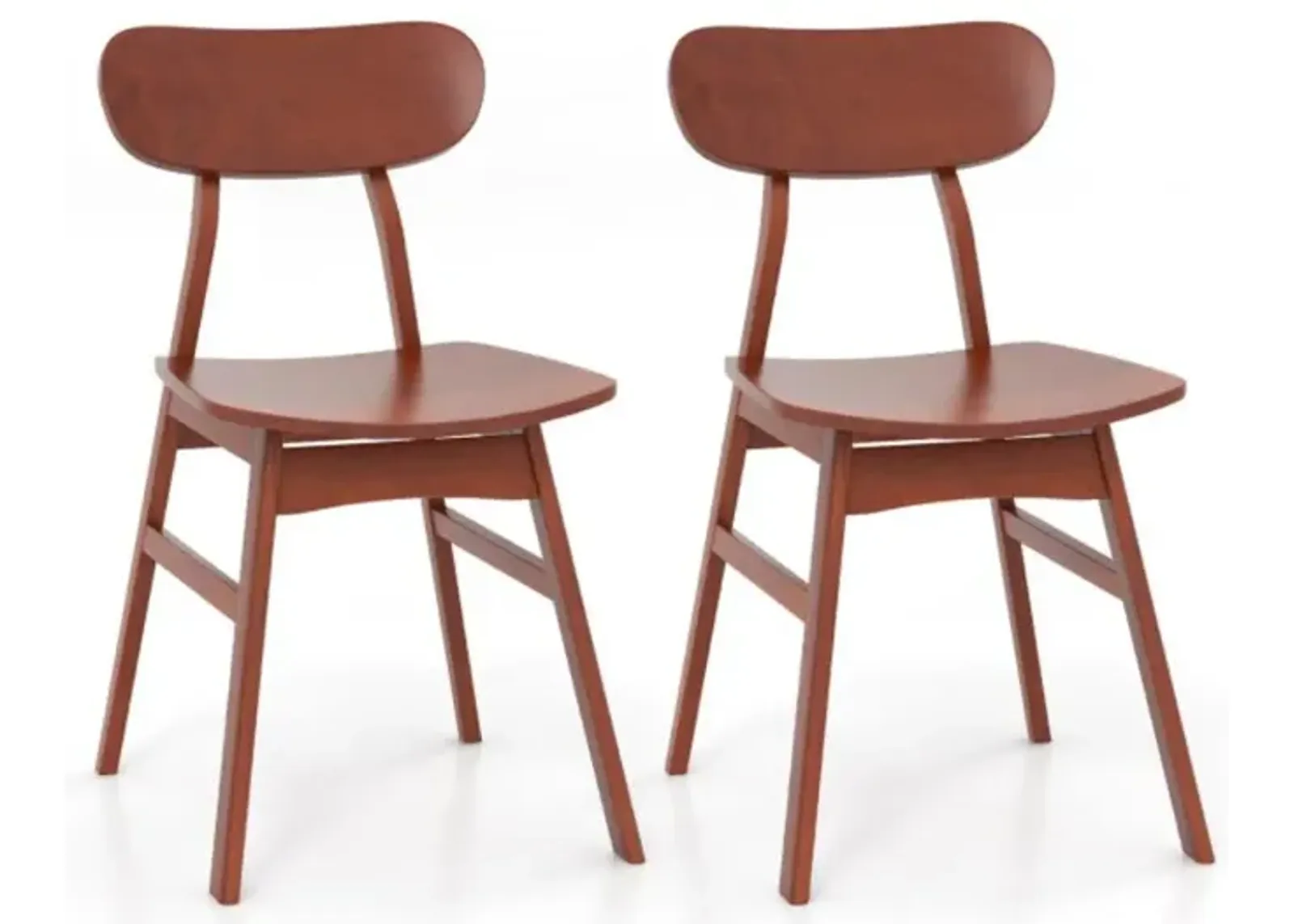 Hivvago Set of 2 Modern Dining Chairs with Curved Backrest and Seat