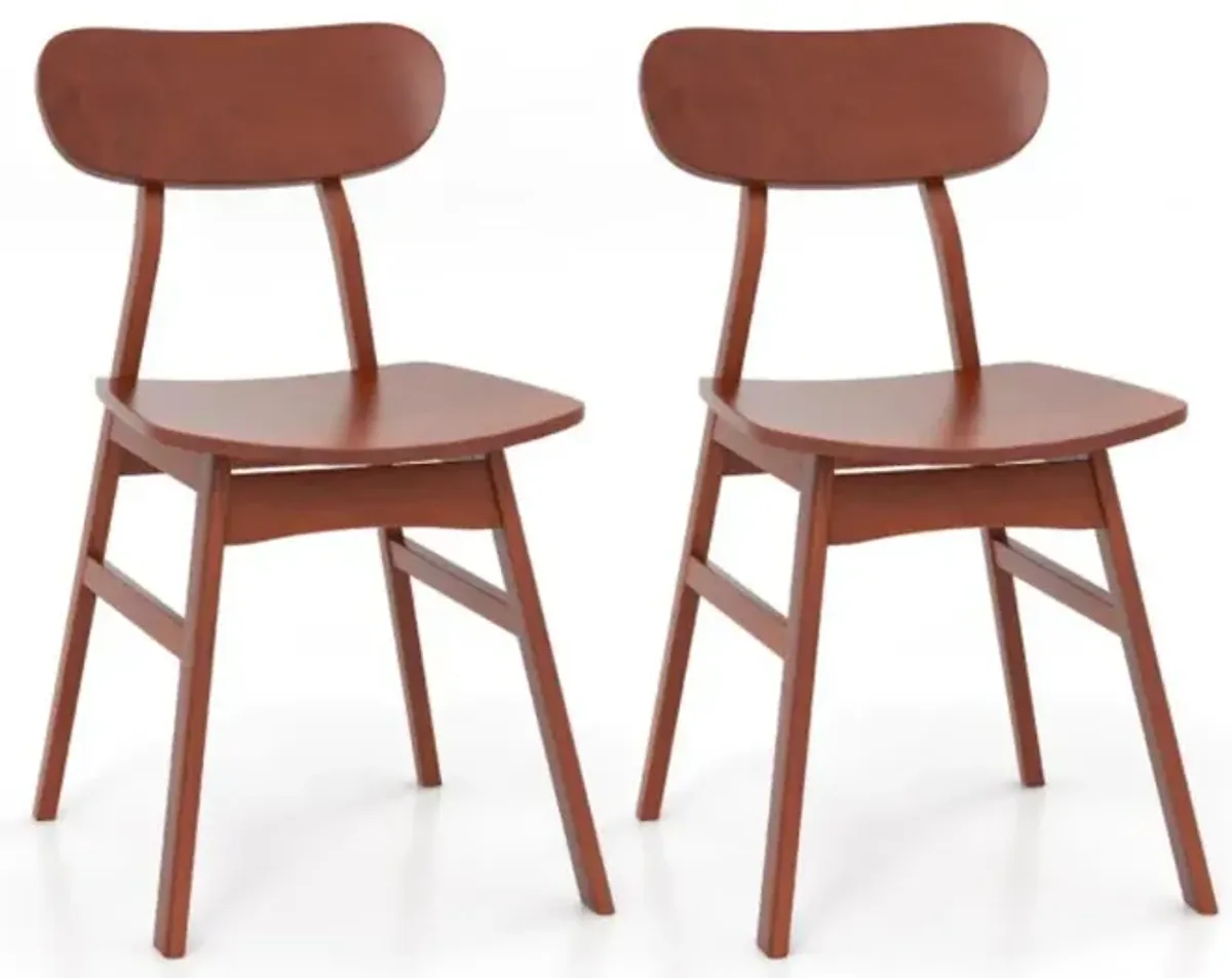 Hivvago Set of 2 Modern Dining Chairs with Curved Backrest and Seat