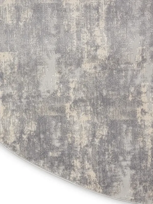 Rustic Textures RUS01 Ivory/Silver 5'3" x Round Rug