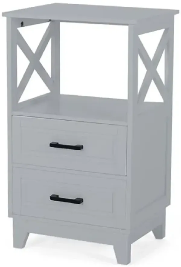 Wooden 2-Drawer Cabinet for Home Office and Bedroom Storage Solutions