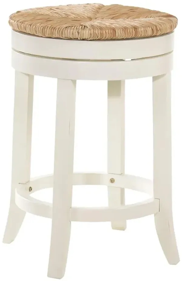 Carolina Living Irving 24 Swivel Rush Seat Counter Stool - Antique White