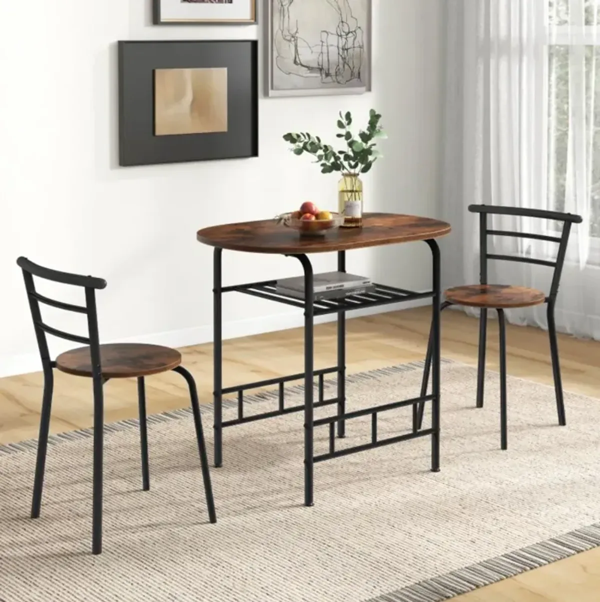 Hivvago 3-Piece Space-Saving Bistro Set for Kitchen and Apartment