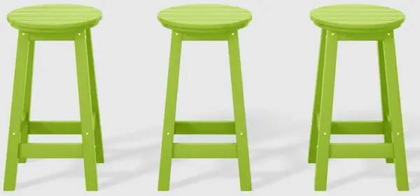 WestinTrends 24" HDPE Outdoor Patio Round Counter Height Bar Stool Set of 3