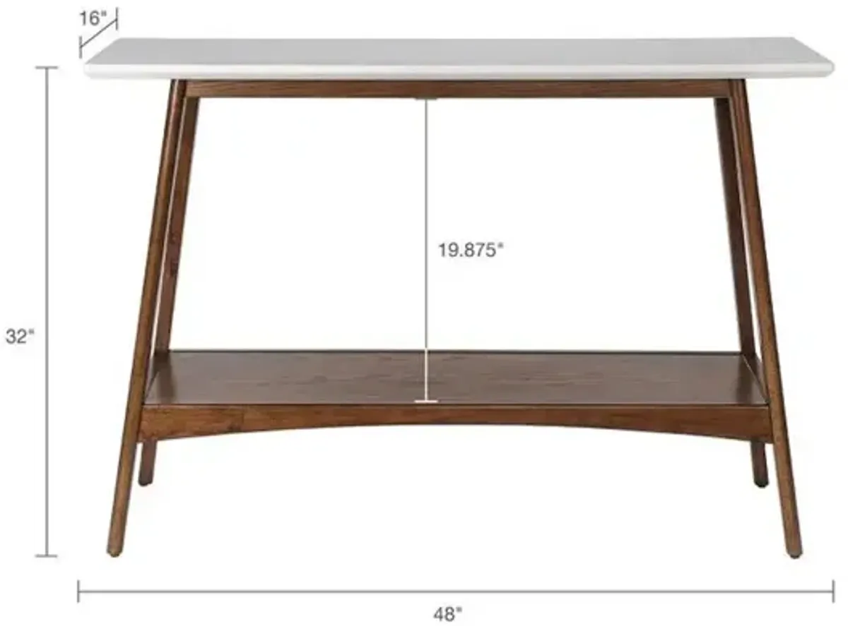 Belen Kox Pecan White Console Table, Belen Kox