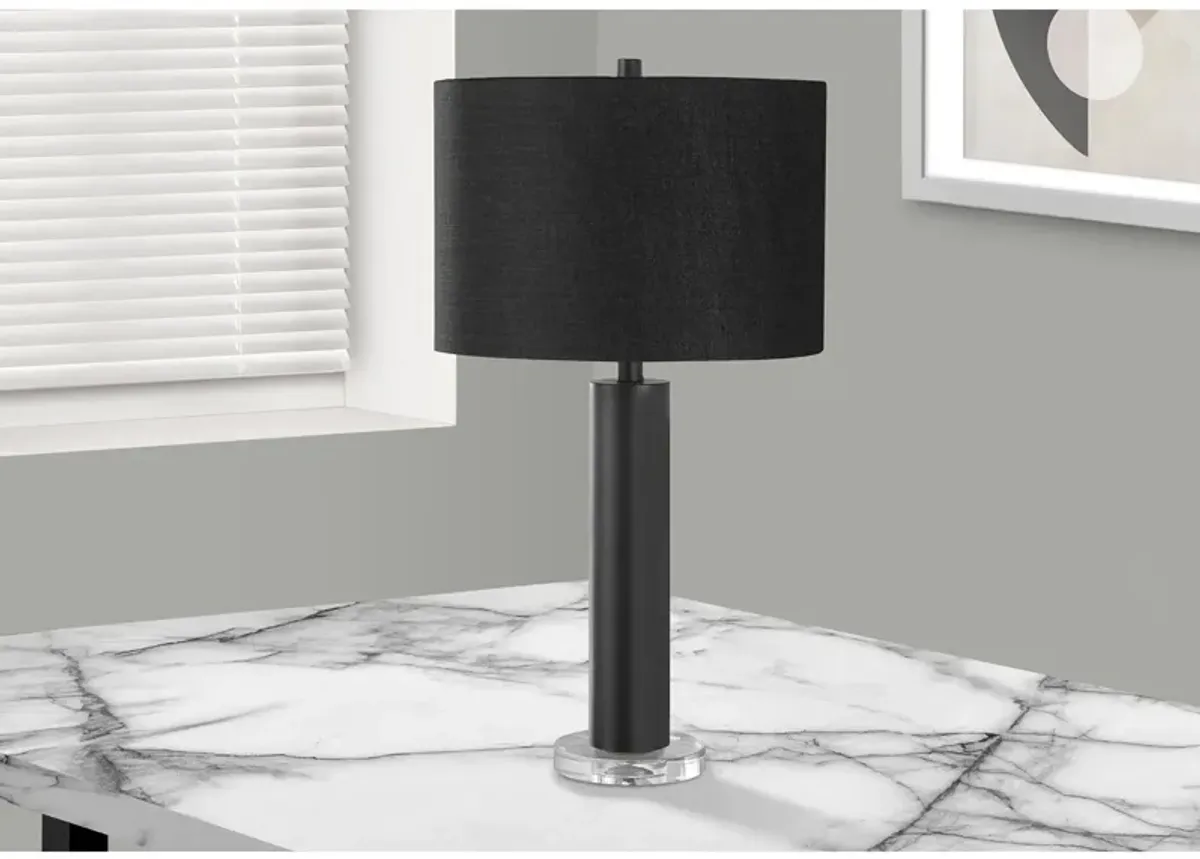 Monarch Specialties I 9658 - Lighting, 28"H, Table Lamp, Black Metal, Black Shade, Contemporary, Modern