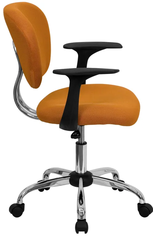 Beverly Mid-Back Mesh Padded Swivel Task Office Chair with Chrome Base and Arms