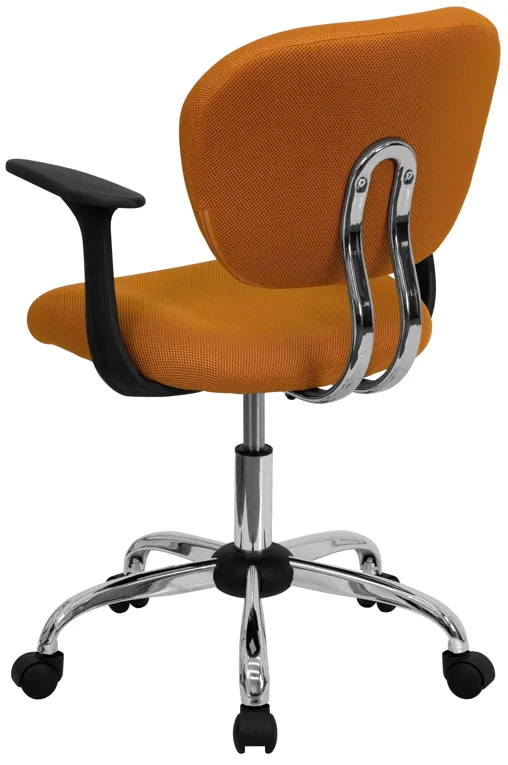 Beverly Mid-Back Mesh Padded Swivel Task Office Chair with Chrome Base and Arms