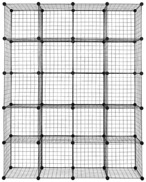 Freestanding 20-Cube Wire Storage Cabinet, Modular Shelving Unit for Closet & Home Organization