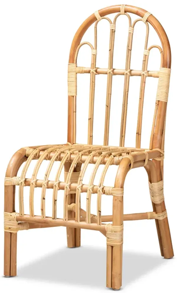 Baxton Studio Athena Modern and Contemporary Natural Finished Rattan Dining Chair