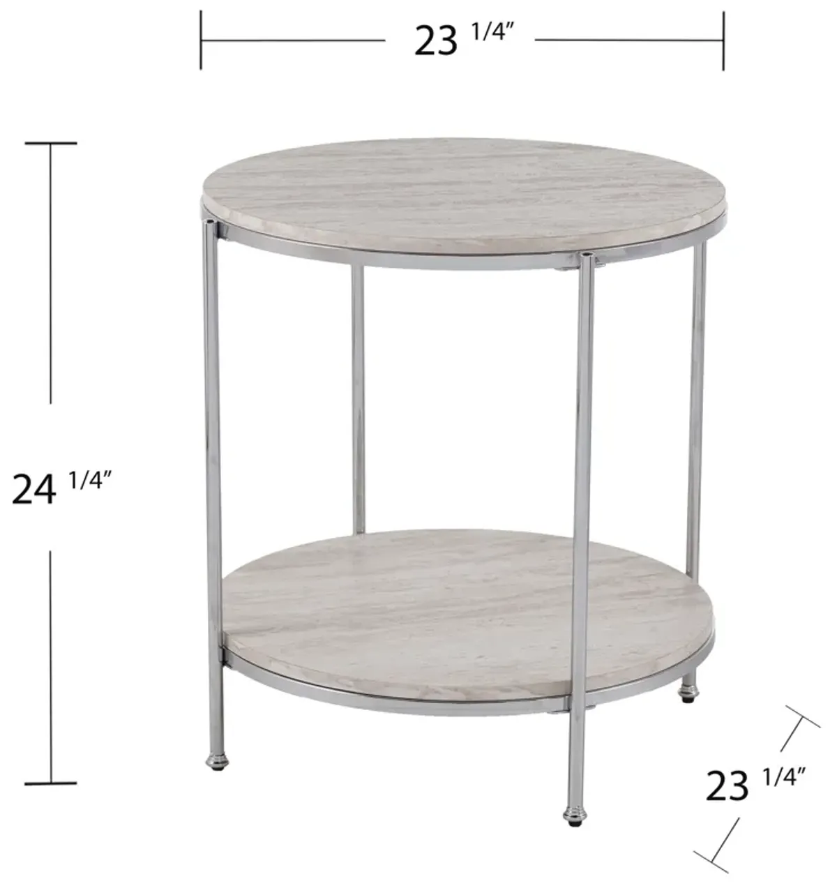 Cagney Round Marble End Table