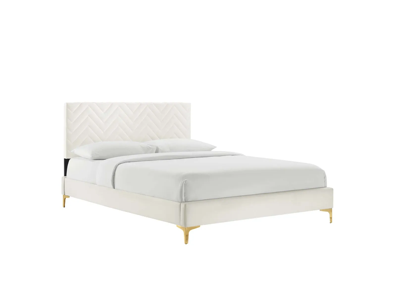 Modway - Leah Chevron Tufted Performance Velvet Queen Platform Bed