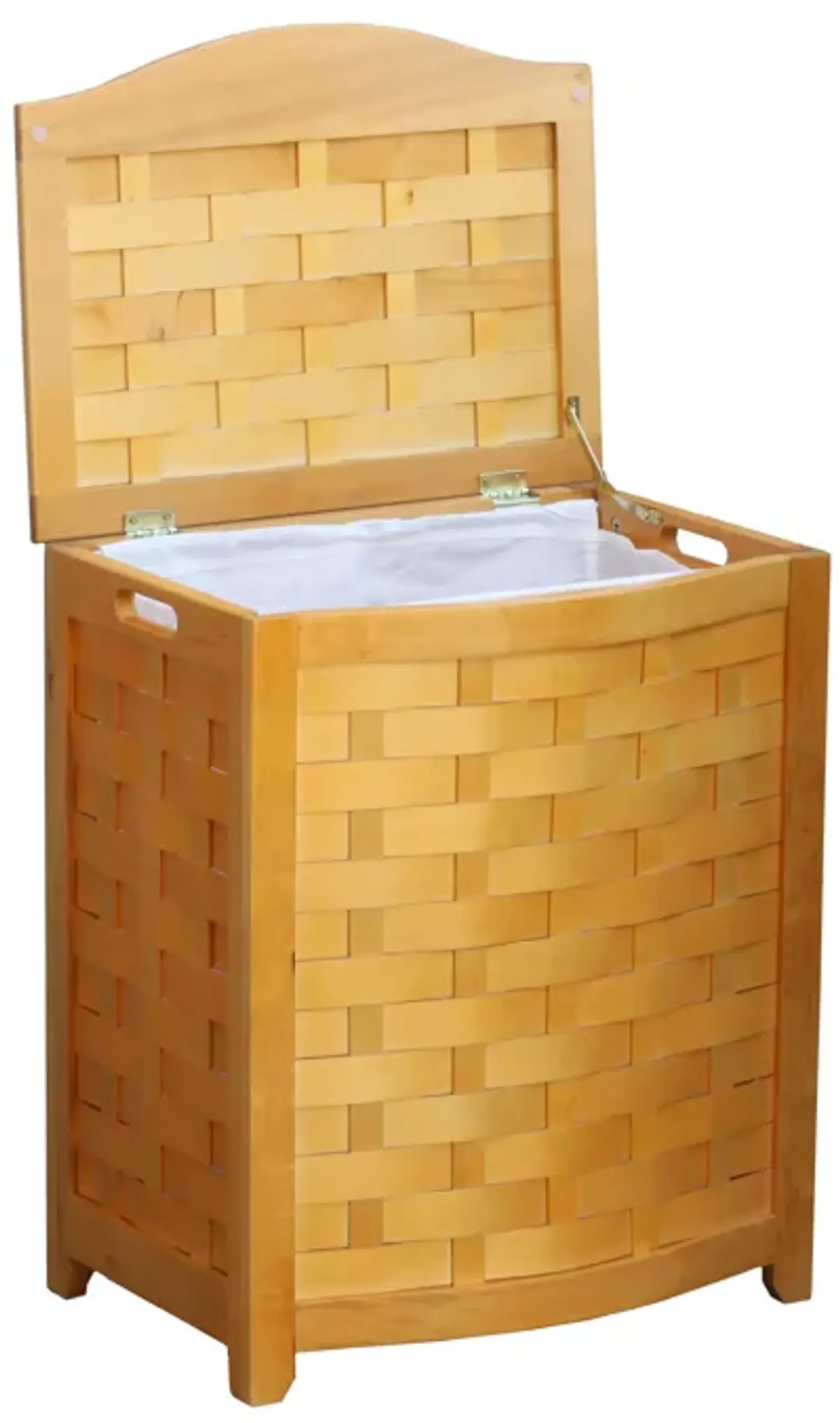 Oceanstar Natural Bowed Front Laundry Hamper with Interior Bag