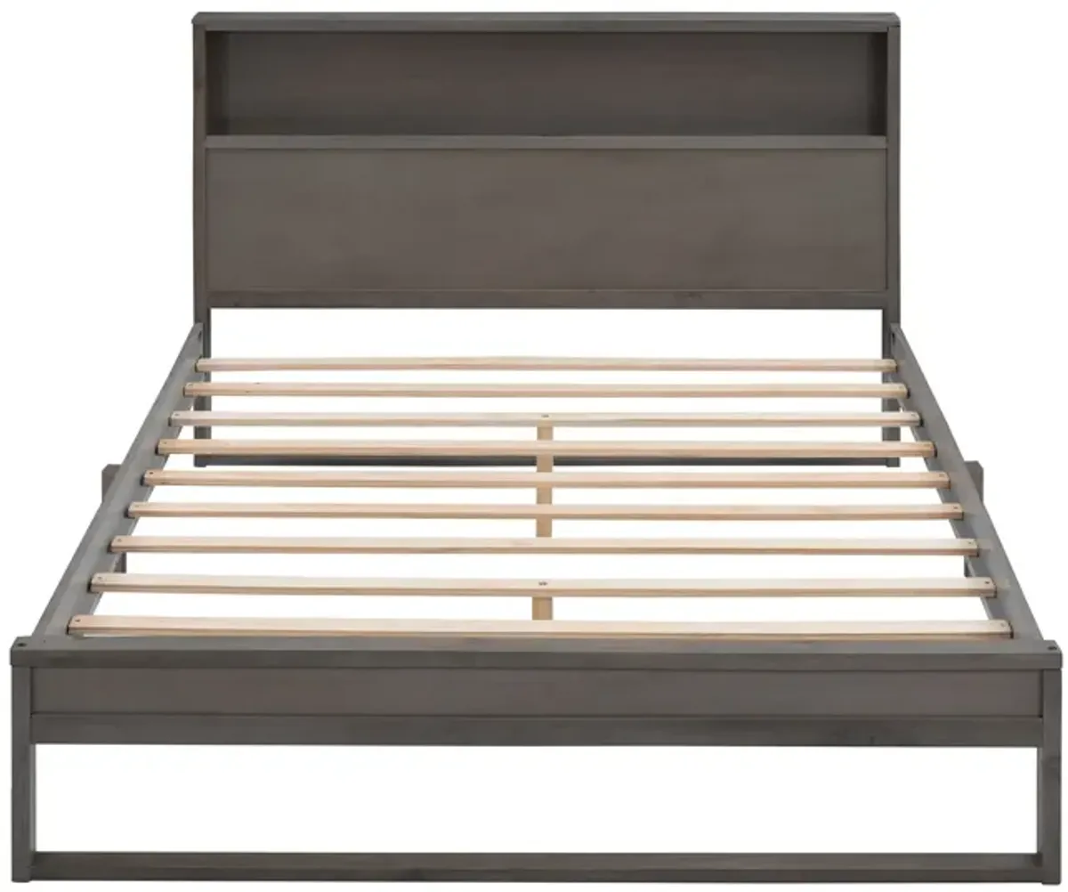 Merax Platform Bed with Storage Headboard