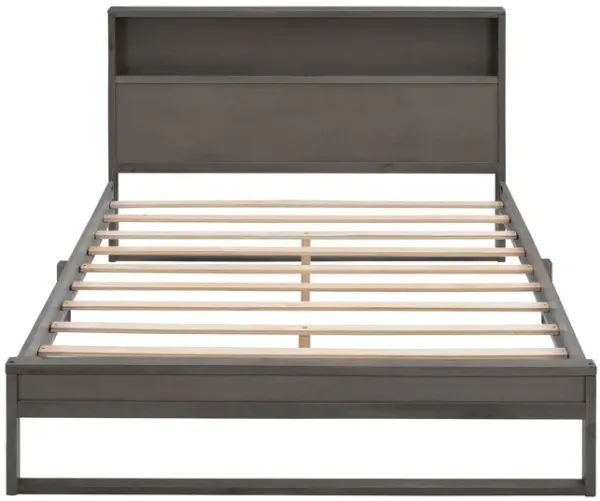Merax Platform Bed with Storage Headboard