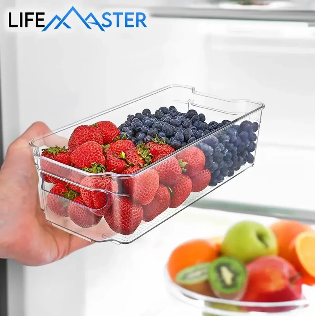 Stackable Pantry Organizers and Storage Bins - Clear Freezer Organizer Bins for Upright Freezer, Bottom Freezer Storage, Clear Organizer Bins for Kitchen Organization - 4 pack