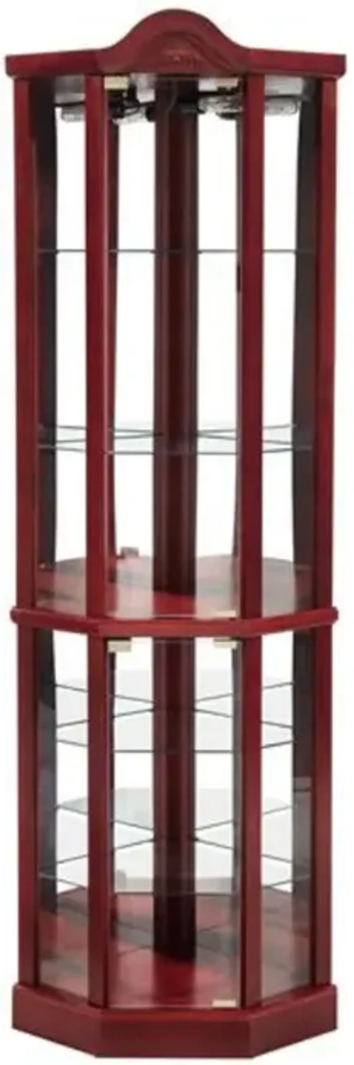 Elegant Glass Curio Cabinet with Lights and Adjustable Shelves