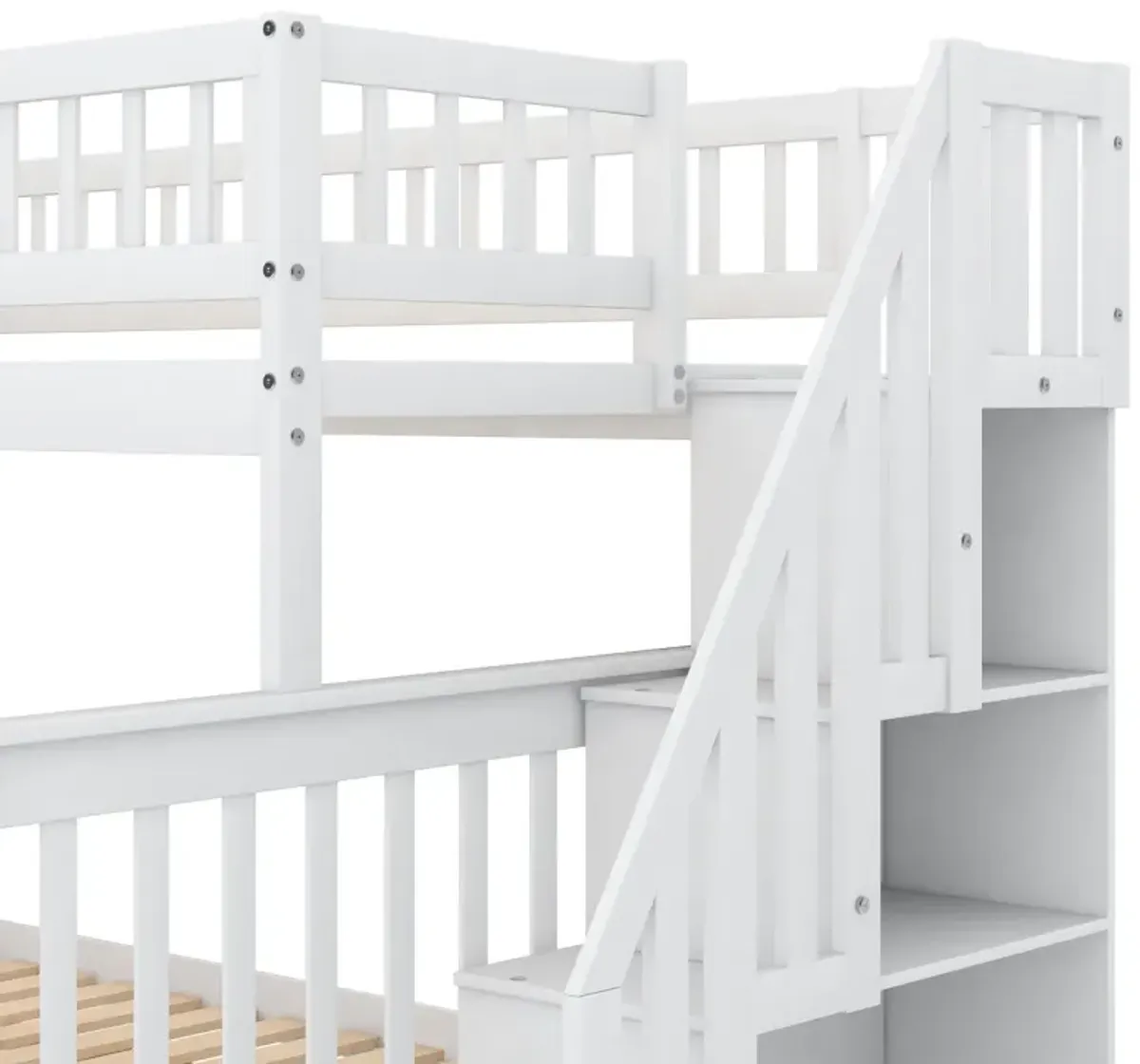 Twin Over Full Bunk Bed With Trundle And Staircase