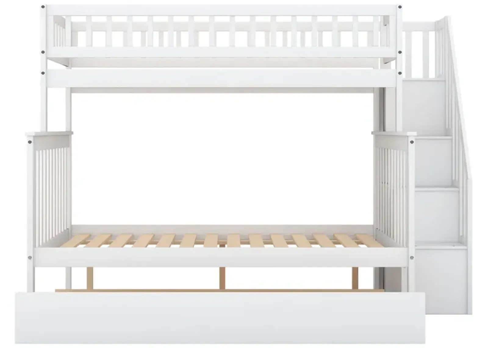 Twin Over Full Bunk Bed With Trundle And Staircase