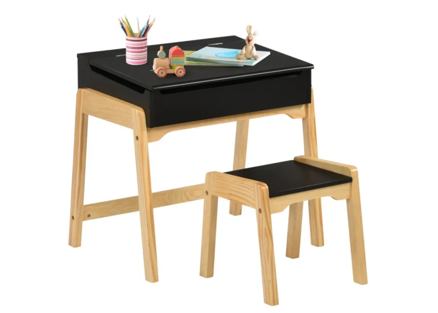 Kids Activity Table and Chair Set with Storage Space for Homeschooling