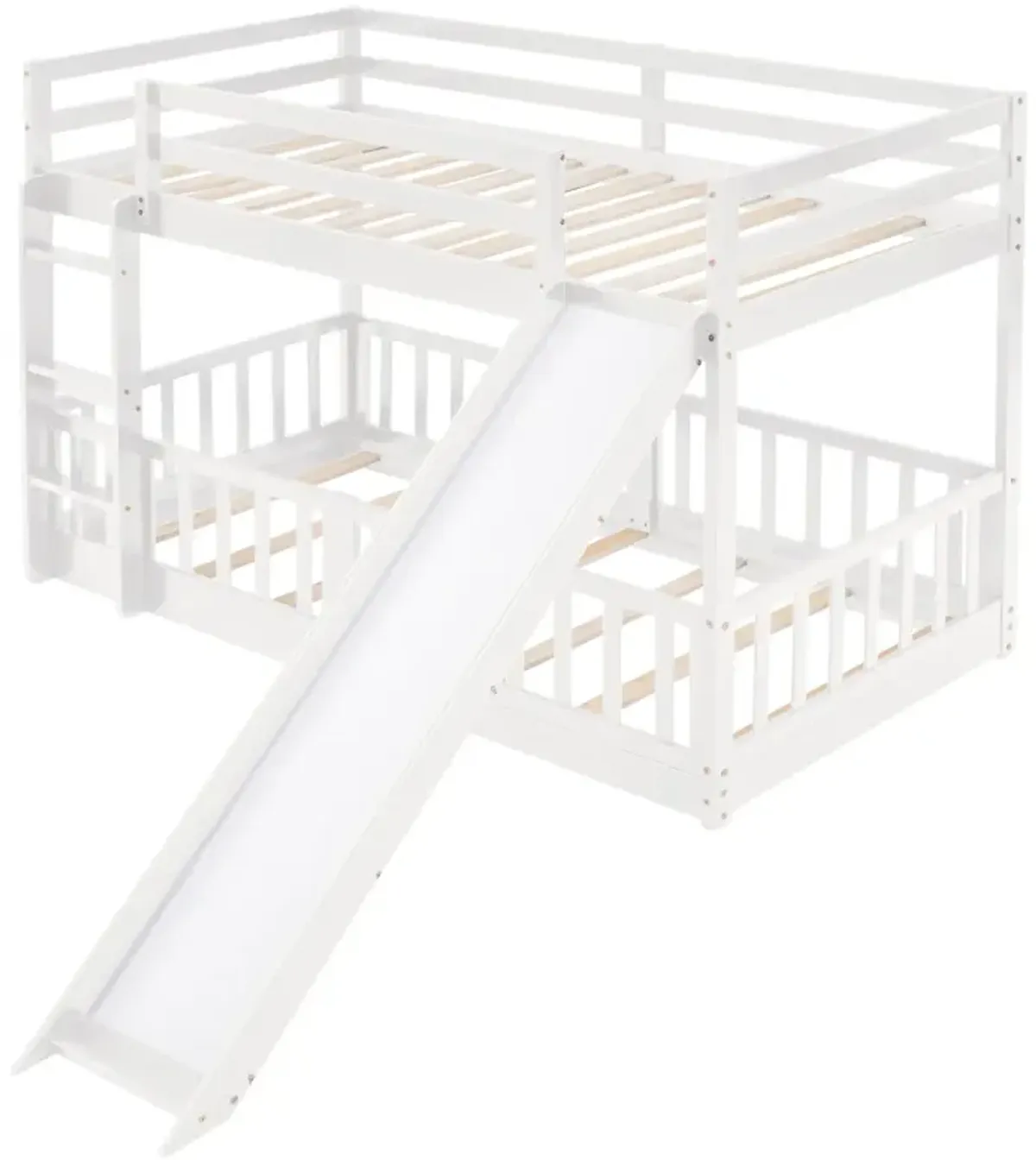 Twin Over Twin Bunk Bed With Slide And Ladder