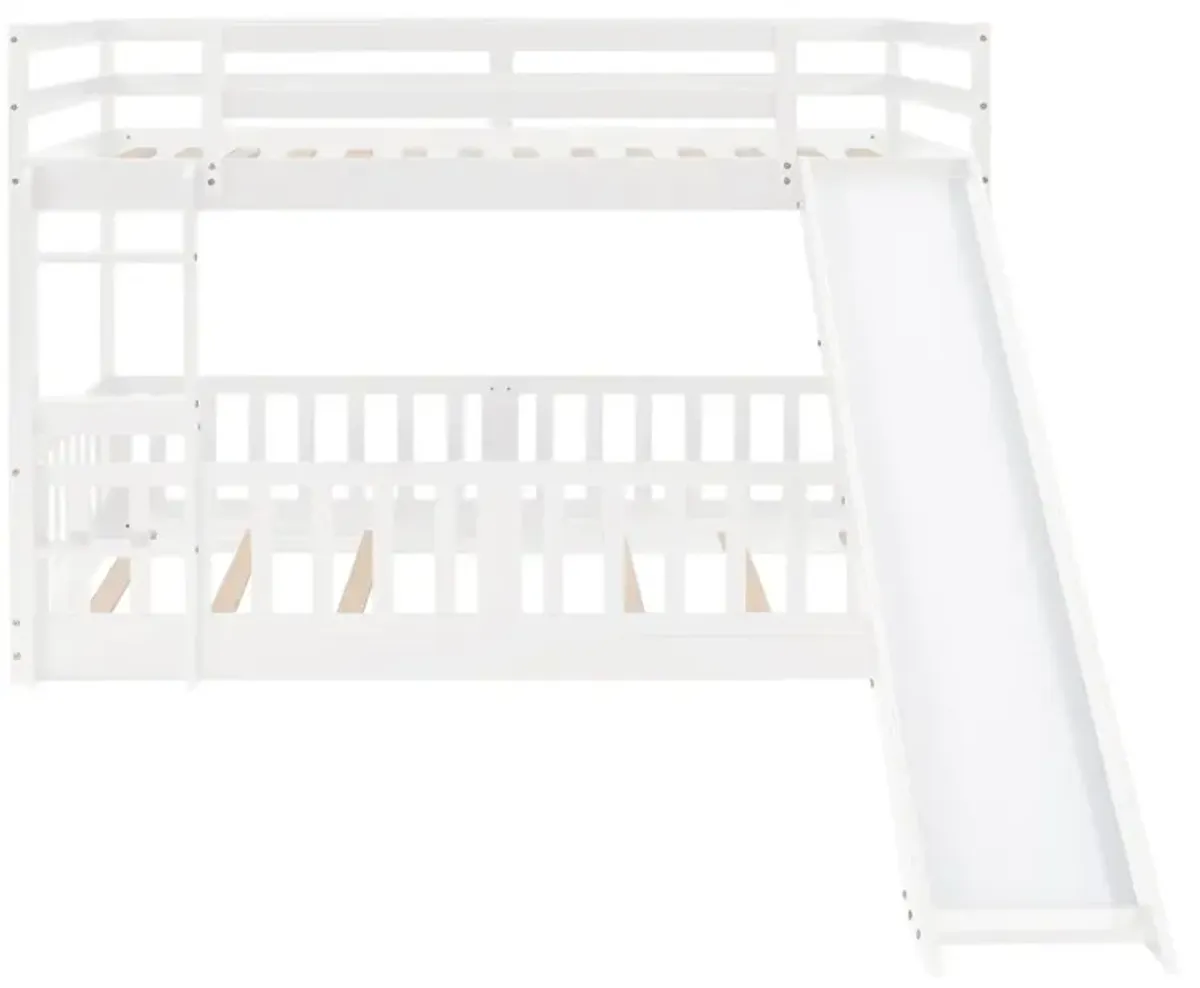 Twin Over Twin Bunk Bed With Slide And Ladder