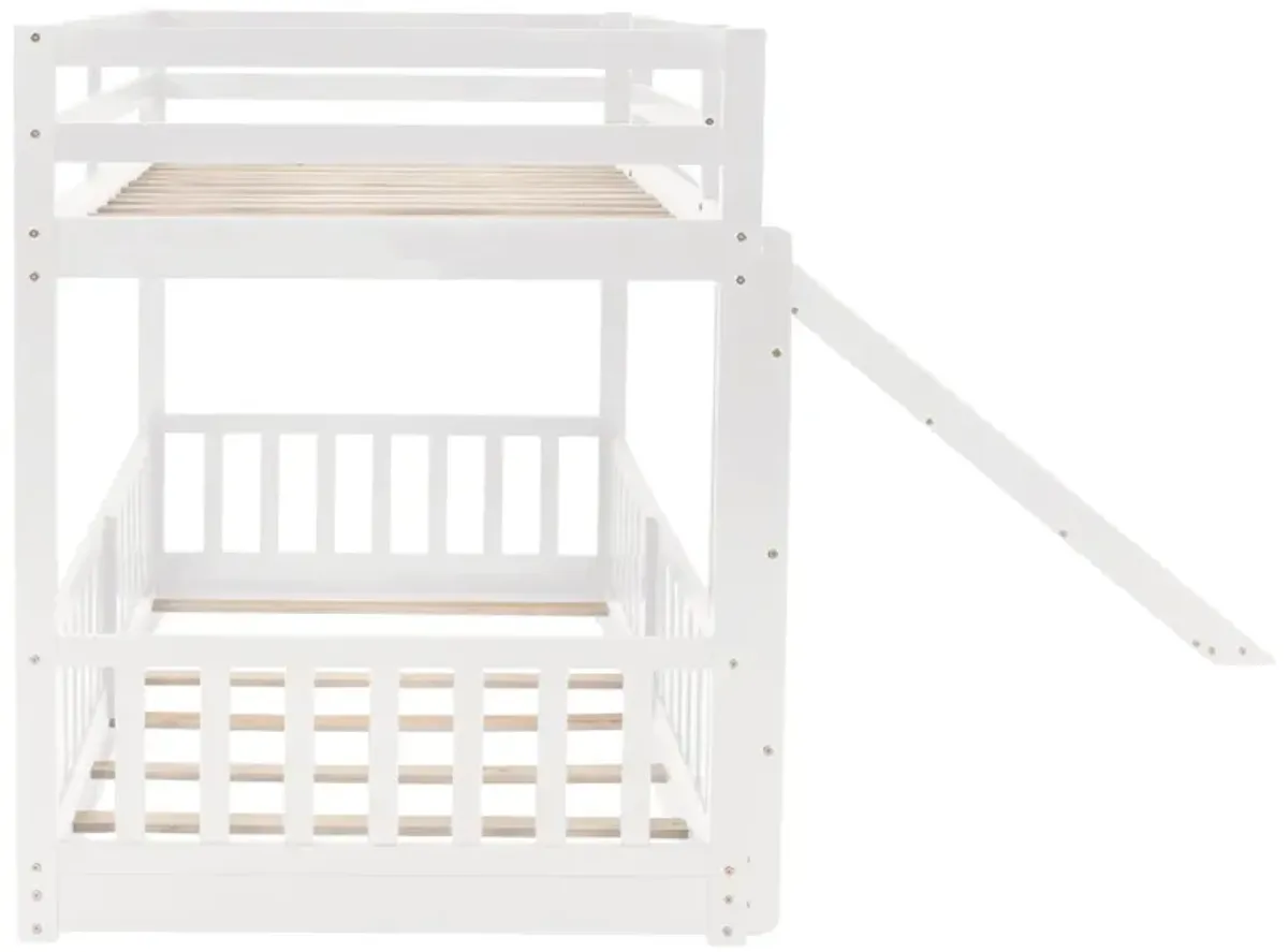 Twin Over Twin Bunk Bed With Slide And Ladder