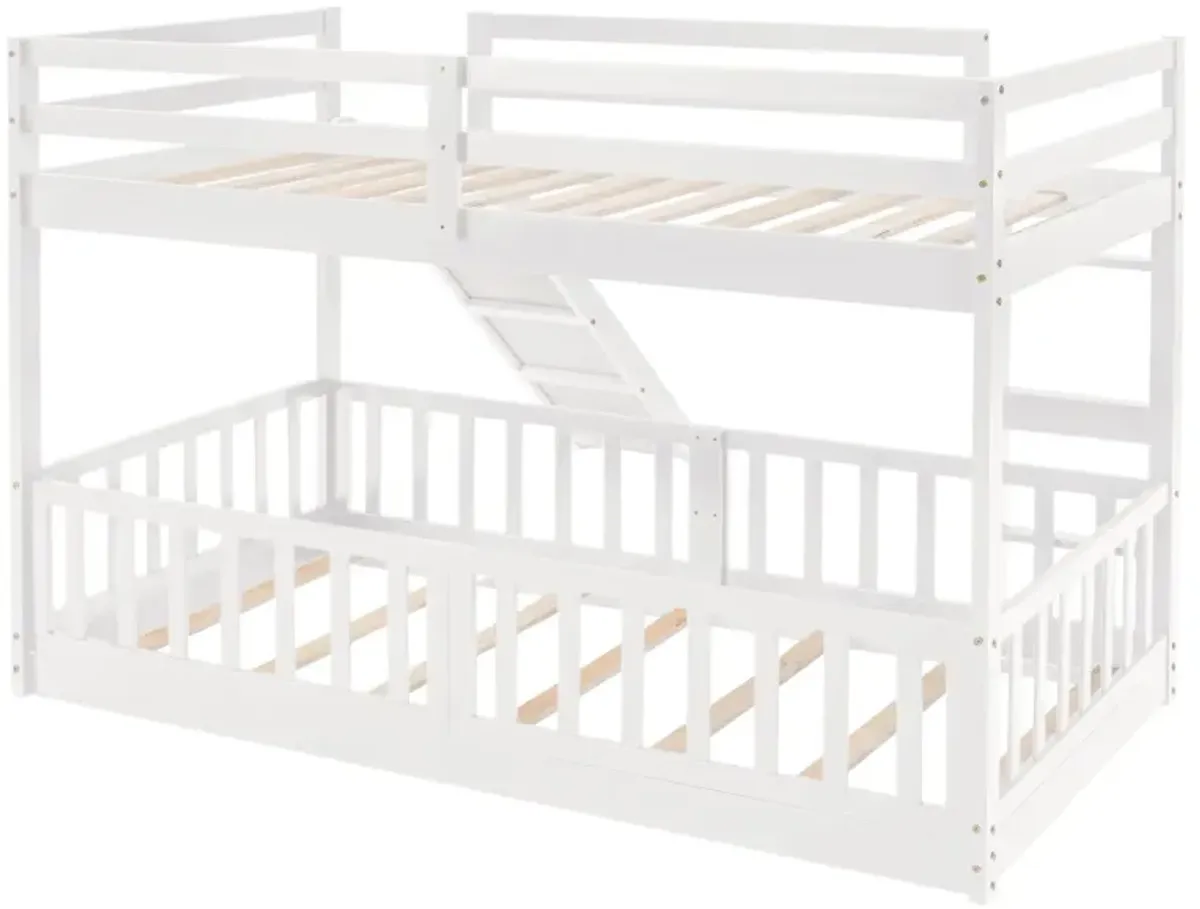 Twin Over Twin Bunk Bed With Slide And Ladder