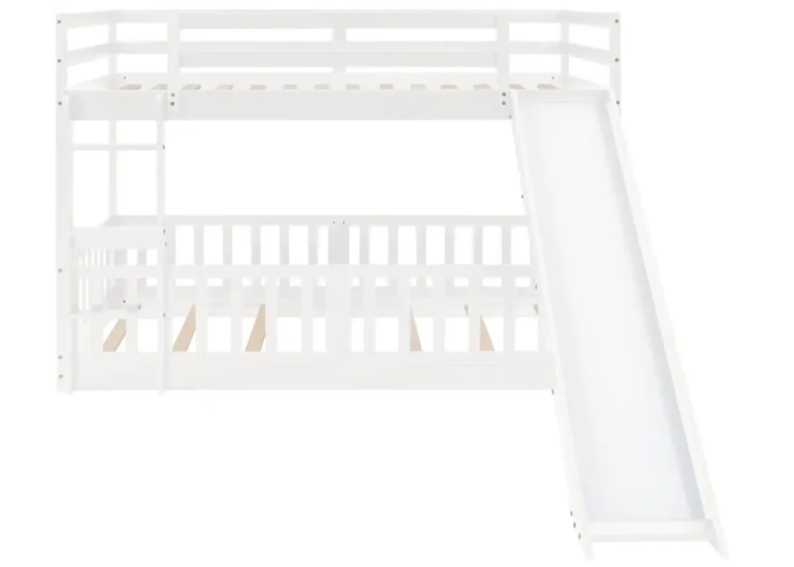 Twin Over Twin Bunk Bed With Slide And Ladder