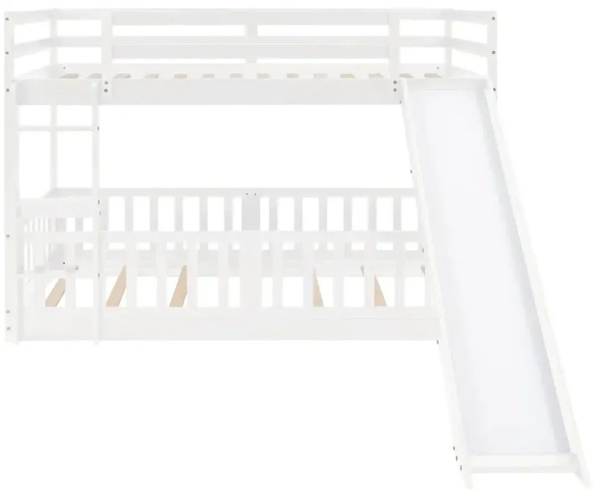 Twin Over Twin Bunk Bed With Slide And Ladder