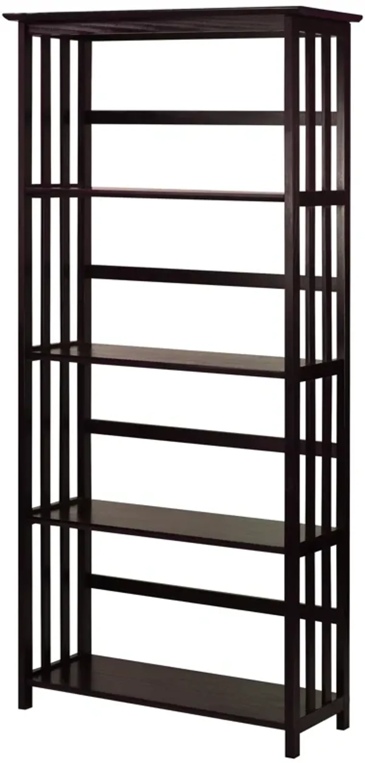 Casual Home Mission Style 5-Shelf Bookcase, Espresso