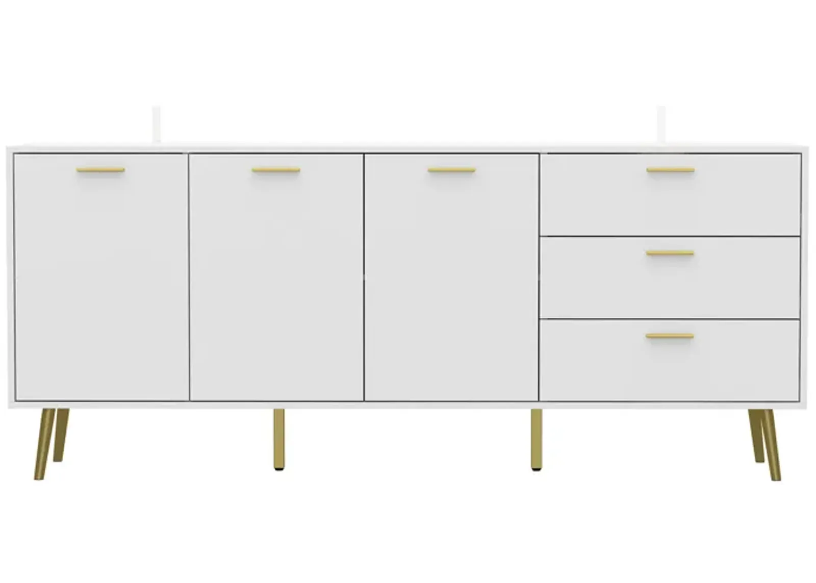 FUFU&GAGA Modern Sideboard Buffet Cabinet with 3 Drawers and 3 Doors, (70.9" W x 15.7" D x 30" H),White