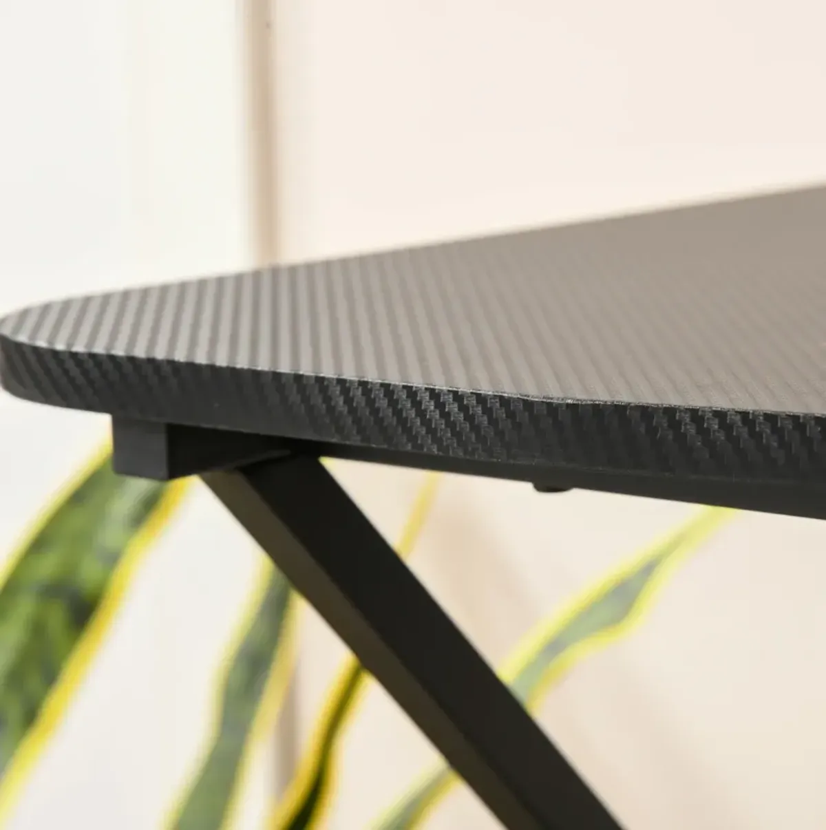 Carbon Fiber-Like Designed Writing Desk with Heavy 66 lb Support and Foot Pads