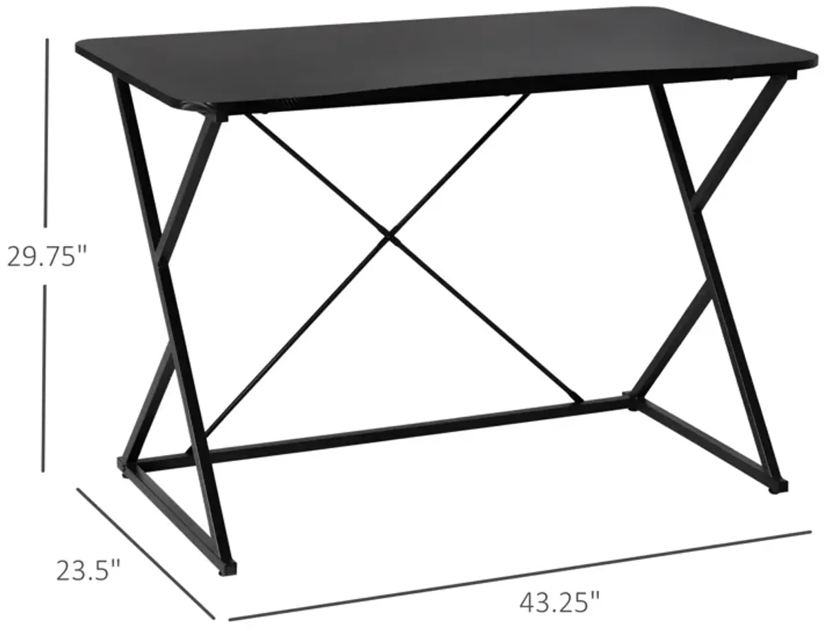 Carbon Fiber-Like Designed Writing Desk with Heavy 66 lb Support and Foot Pads