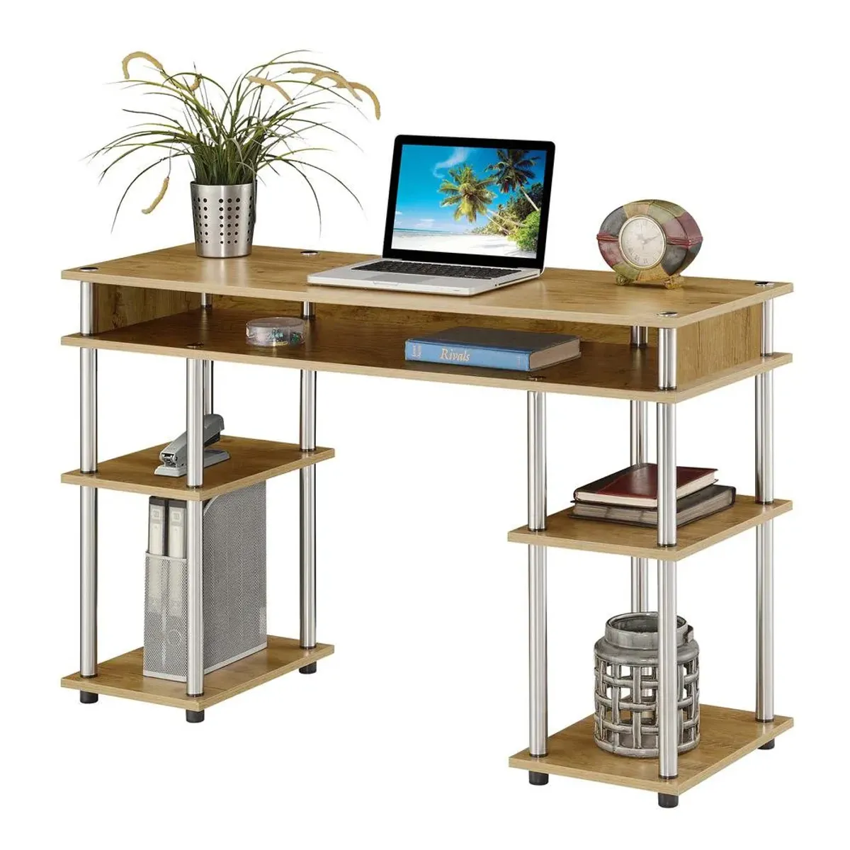 Convenience Concepts Designs2Go No Tools Student Desk with Shelves, R4-0541