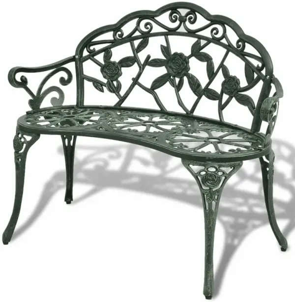 vidaXL Garden Bench 39.4 Cast Aluminium Green