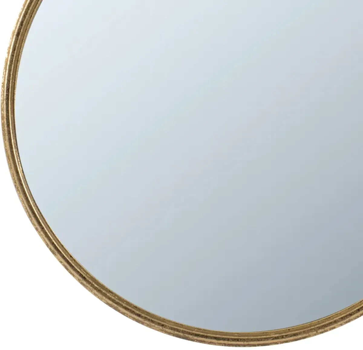 Oval Shape Metal Frame Wall Mirror, Small, Gold-Benzara