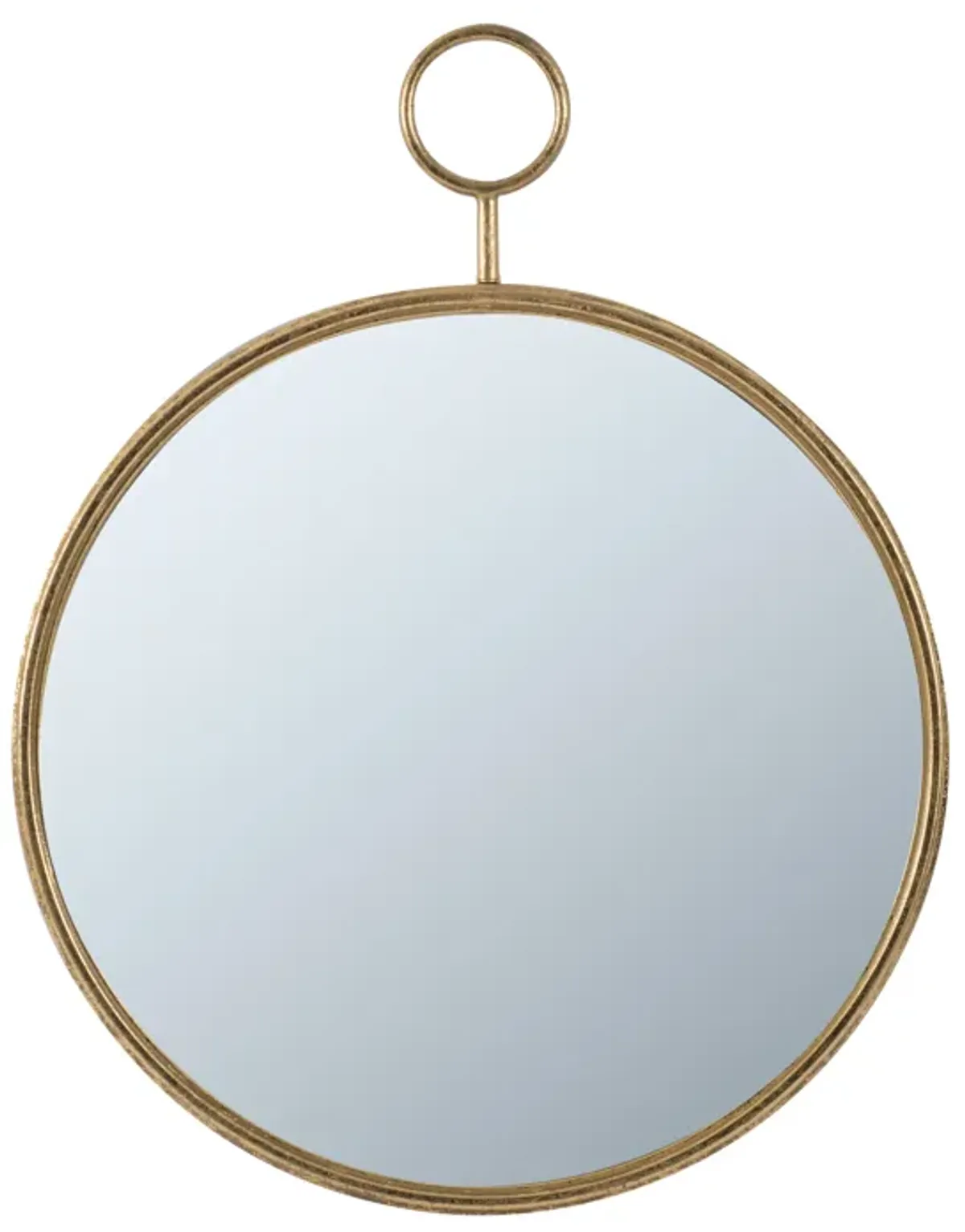 Oval Shape Metal Frame Wall Mirror, Small, Gold-Benzara