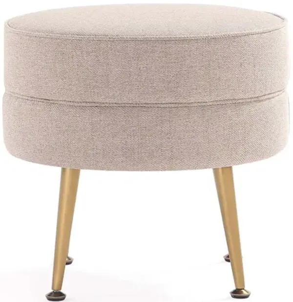 Bailey Cream and Gold Ottoman