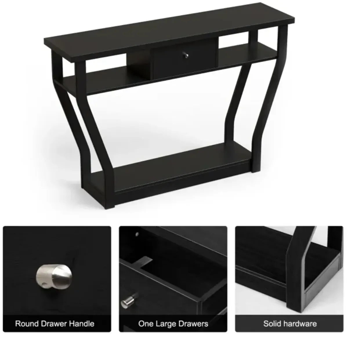 Hivvago Console Hall Table with Storage Drawer and Shelf