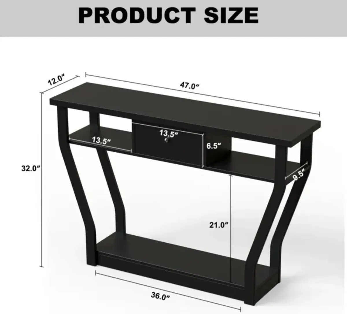 Hivvago Console Hall Table with Storage Drawer and Shelf